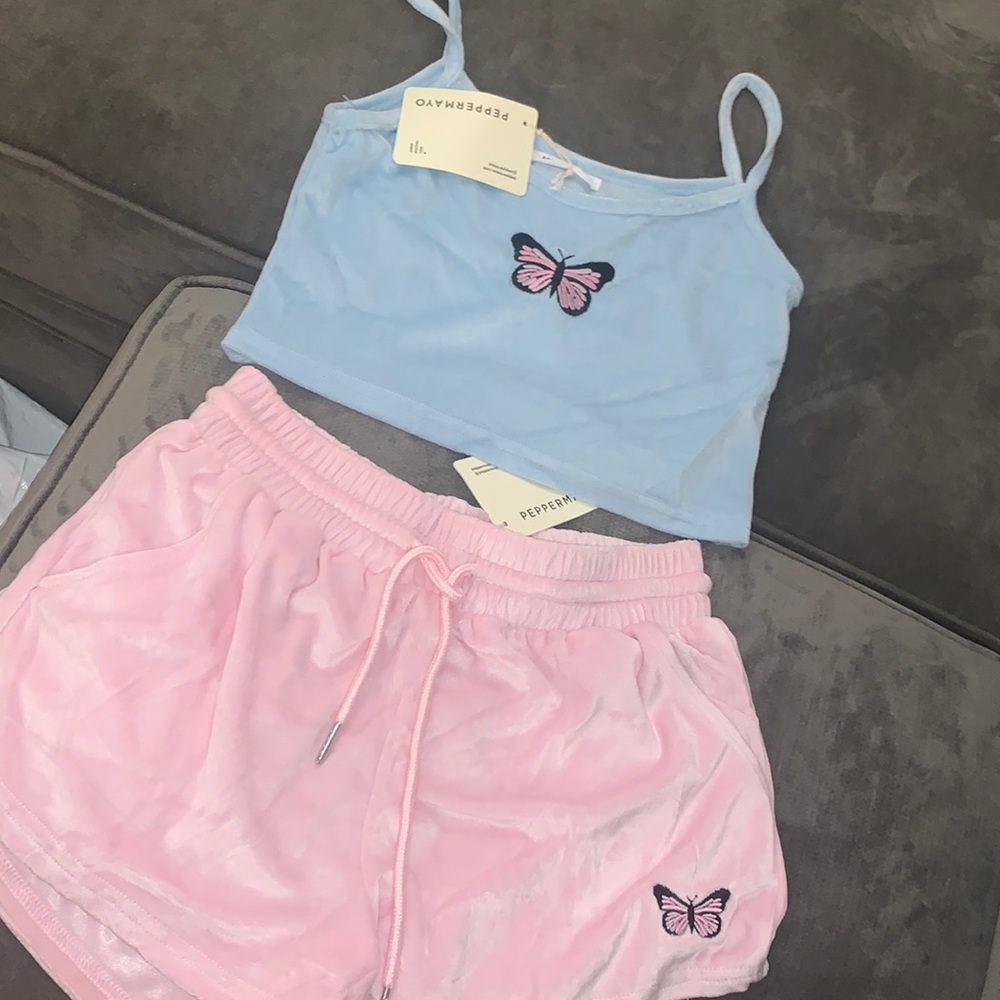 Peppermayo Y2K lounge set - butterfly velour